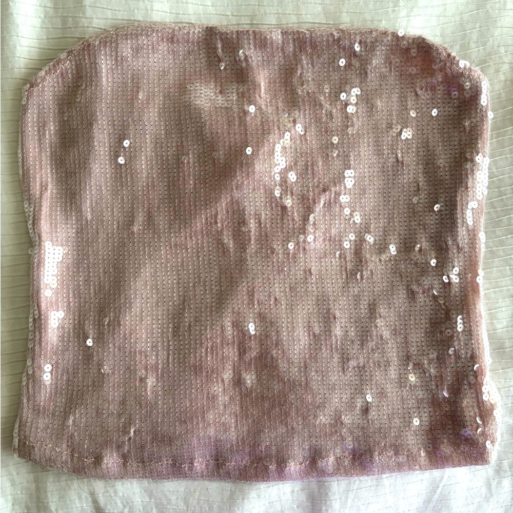 Sequin Fun strapless top